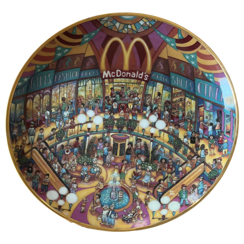 Franklin Mint Mcdonald's 1990s Golden Showcase Collectors Plate By Bill Bell