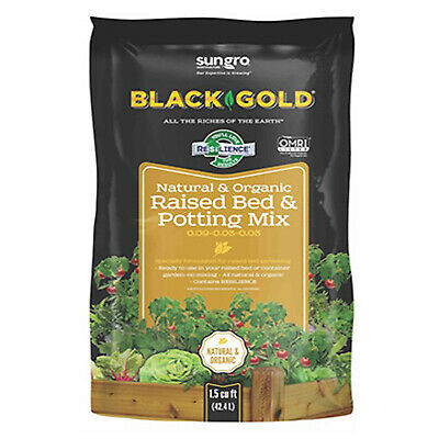 Black Gold 1423004.cfl001.5p Natural & Organic Raised Bed & Potting Mix, 1.5-cu.