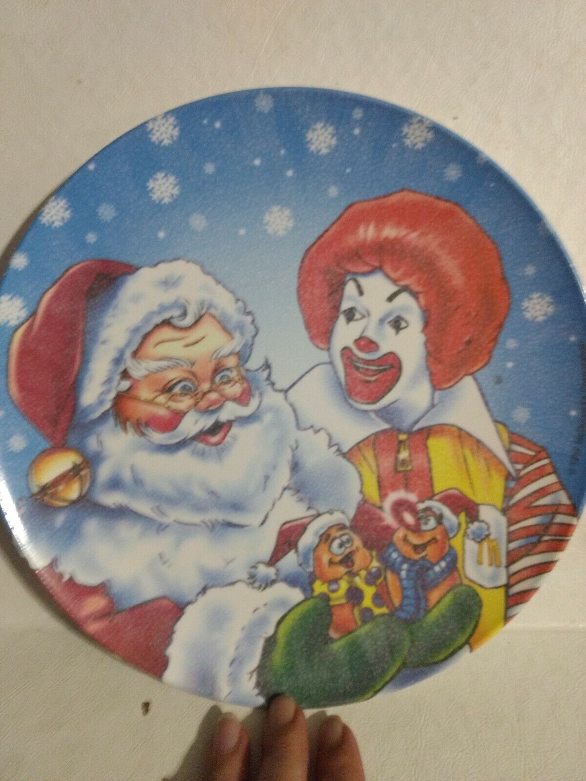 Vtg Mcdonalds 1997 Christmas Santa Ronald & Mcnuggets 9.5" Kids Plate Melamine
