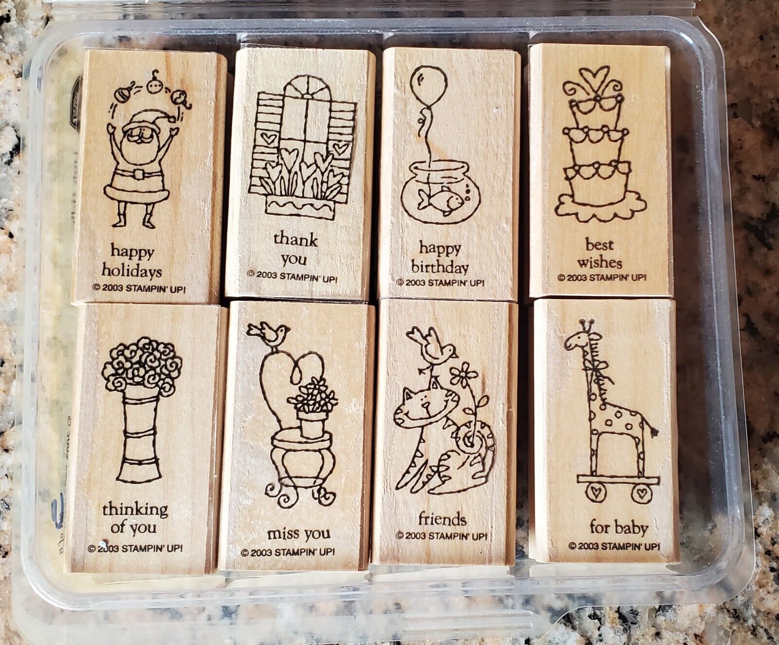 Stampin' Up! Wood Stamp Set - Little Hello's Stamp Set $5 +shipping