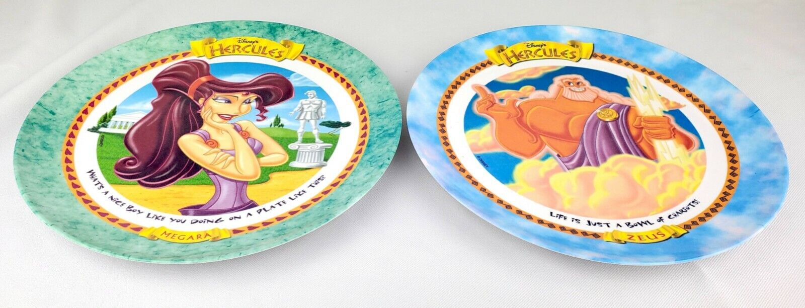 Vintage 1997 Mcdonald's Disney Zeus Hercules And Megara Plate  9.5" Collectible