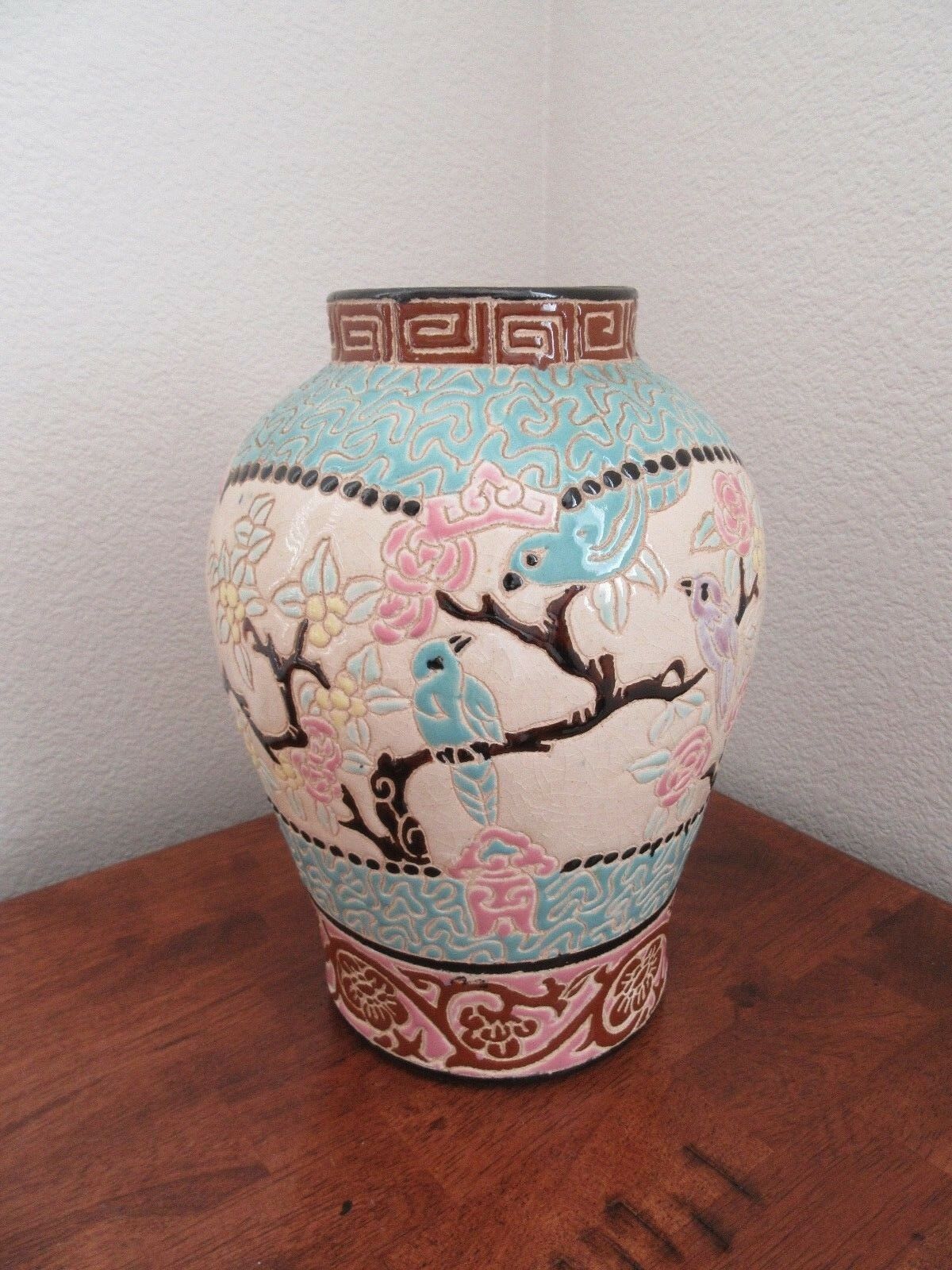 Rare Vintage Dona Ceramic Pottery Art Vase Vietnam 1950's 60's~ 8.5" ~ Beautiful
