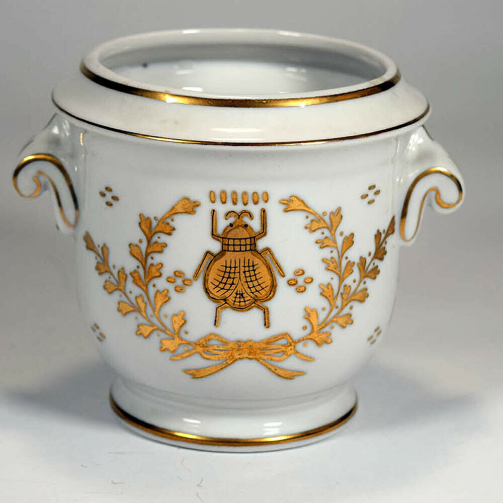 Original Lj Porcelain Gold Bee Urn Vase Planter