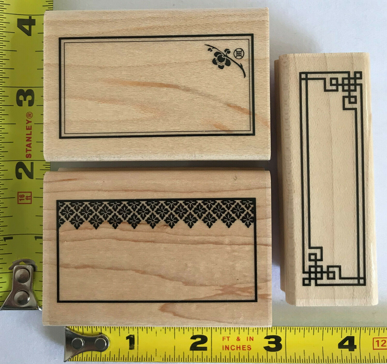 Oriental Tags Stamp Set By Ctmh Wooden Mounted Frame Box Tag Stamp