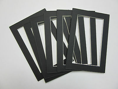 Picture Framing Mats 4x6 For 3.5x5 Small Size Photo Black-set Of 6 Acid Free