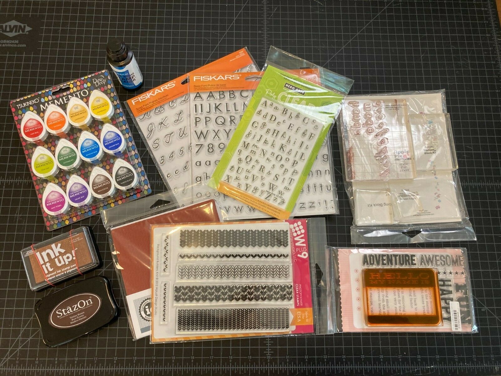 Lot Clear Acrylic Stamping Stamp Supplies Letters Ink Kit Make Your Own Value