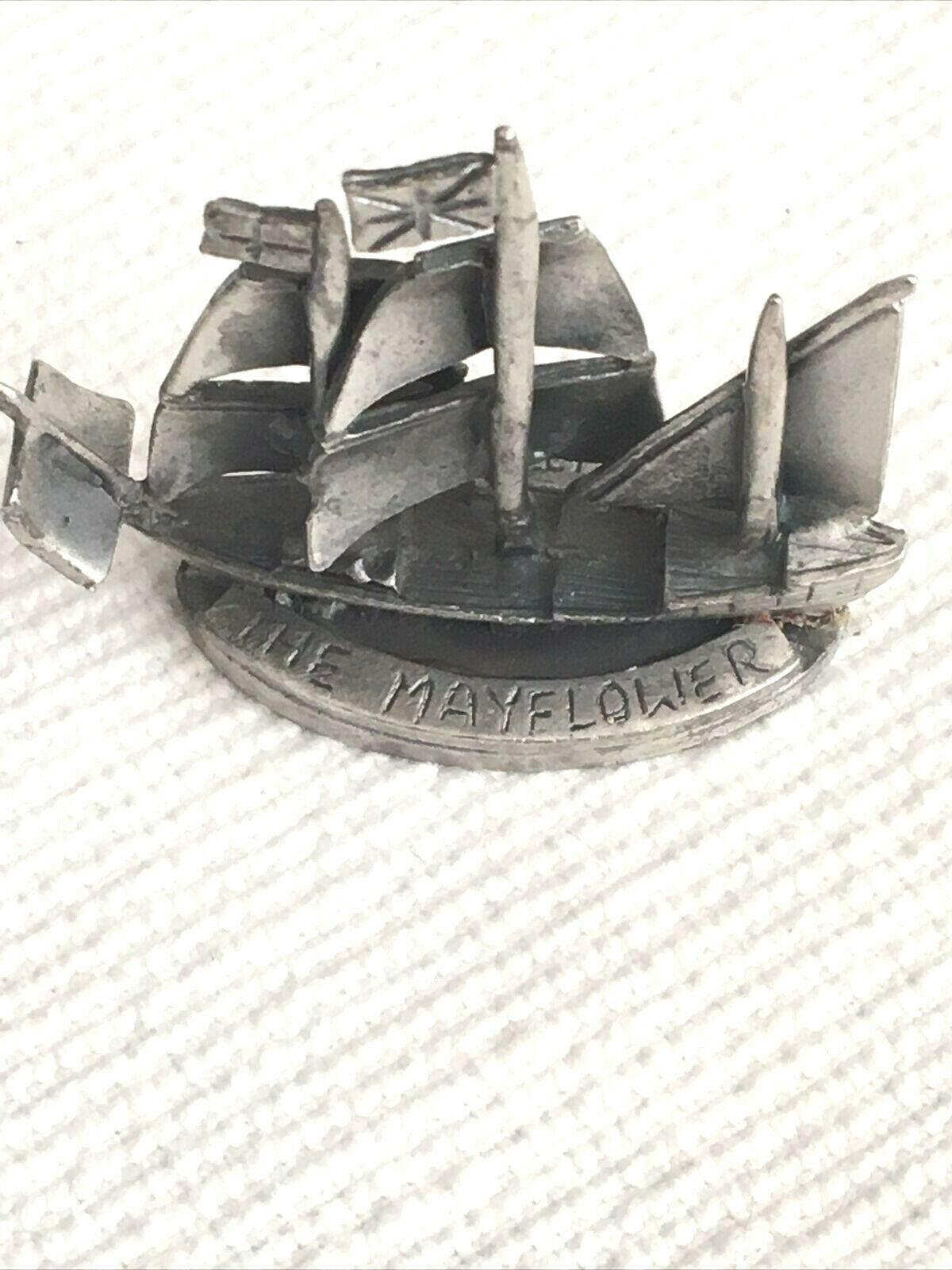 Pewter Uss Mayflower Plymouth Mass Mini Figure Genuine Pewter Collectible
