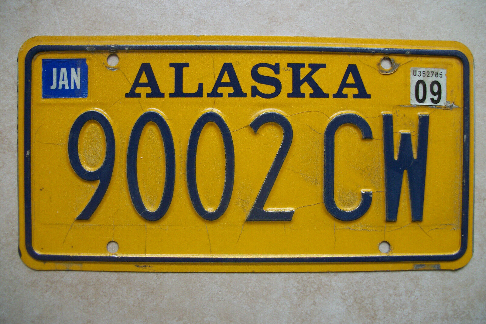 Expire 3 Years Or More Alaska License Plate, Embossed